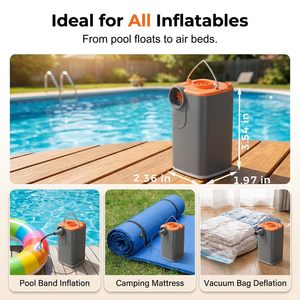 Portable Electric Air Pump Rechargeable Inflator with LED <b>Light</b> 5 Nozzles for Air Mattress <b>Pool</b> Float Camping - Product Image 6