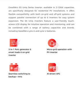 Goodwe GW3000ไฮบริด/3600/5000/6000/8000/10K/12K-ES-C10 3KW 3.6KW 5KW 6KW 8KW 10KW 12KW เฟสเดียว48V - Product Image 4