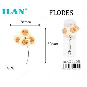 Set di Fiori Secchi Ilan Flores 78mm 4 Pezzi per Decorazioni Artigianali - Product Image 1