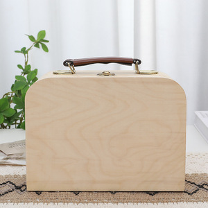 Wooden Storage Box Rectangle With Handle And Lock For <b>Home</b> Desktop Organizer - Product Image 3