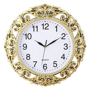 European classical customize logo cheap plastic home decorative wall clock