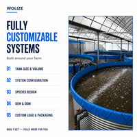Système d'aquaculture en recirculation WOLIZE OEM ODM avec logo personnalisé, conception pour espèces spécifiques, échelle commerciale pilote, 95 % de recyclage de l'eau