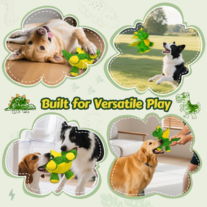 Jouet pour chien Instock Bubble Tough Chew Guard, jouet en peluche souple et durable, vert, en forme de dragon, qui couine, pour les grands chiens - Product Image 5
