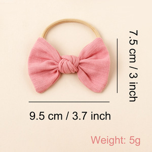 Wholesale Soft Cotton <strong>Baby</strong> <strong>Headbands</strong> with Bows Hair Bands for Girls and Toddlers Newborn Hair Accessories - Product Image 4
