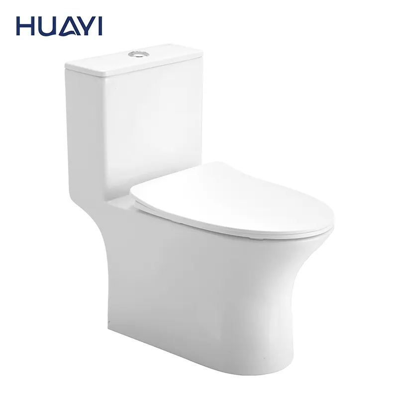 Huayi सेनेटरी वेयर बाथरूम सिरेमिक शौचालय एक टुकड़ा बाथरूम शौचालय