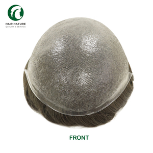 Toupee Super Sottile 0.02-0.03mm con Attaccatura <span class=keywords><strong>Invisibile</strong></span> NG per Uomini, Base Full PU, Sistema di Capelli Umani Indiani con Densità del 90% - Product Image 4
