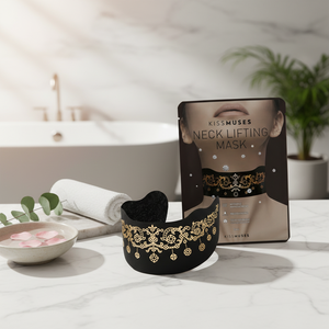 KISSMUSES Meilleur prix Masque facial Forme de feuille Hydratant la peau Ingrédients apaisants pour le cou Lifting Effet d'amélioration des rides - Product Image 2