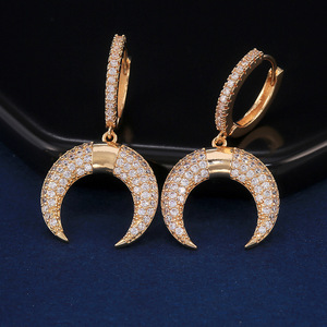 Pendientes Colgantes con Forma de Luna, Estilo Étnico, Joyería Moderna y a la Moda para Mujer, Uso Diario - Product Image 2