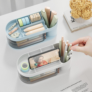 Cosmetic Storage Box White Plastic Makeup Brush Lipstick Holder Desktop Organizer for Beauty Tools and Stationery - Product Image 4