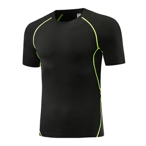 Vêtements de sport d'entraînement pour hommes, t-shirt en polyester à séchage rapide pour hommes, vêtements d'entraînement actif, logo personnalisé pour hommes