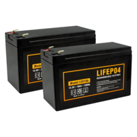 2 Paket Baterai Lithium Ion LiFePO4 Solid State 12V 10Ah Isi Ulang 2000+ Siklus Tenaga Surya/Kipas Angin Skuter/Penerangan