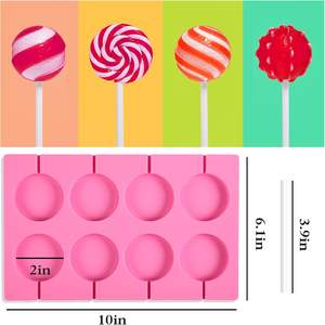 Molde de Silicona Antiadherente Libre de BPA para Caramelos Duros, Molde Redondo para Piruletas, Molde para Decoración de Pasteles de Chocolate - Product Image 4