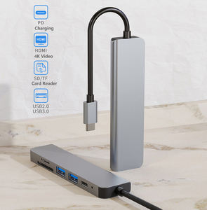Usb-c Hub Tipo C 3,1 Adaptador <span class=keywords><strong>Dock</strong></span> Con 4K Hdtv Pd Cargo Para <span class=keywords><strong>Notebook</strong></span> 6 puertos Usb Tipo C Hub a Hdtv Adaptador 6 puertos Usb Hub - Product Image 5