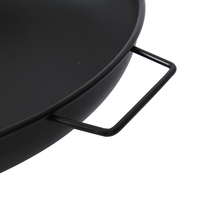 Brasero portable en métal noir avec deux poignées pour jardin, patio, extérieur, brûleur à bois