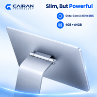 Caisse enregistreuse tactile double écran Cairan, corps métallique de luxe pour le commerce de détail, ultra-mince, cadre fin, 15,6 et 10,1 pouces, Android Full HD