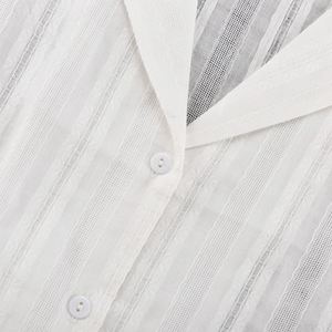 Camicetta da donna Casual con cintura <span class=keywords><strong>a</strong></span> balze in due pezzi e <span class=keywords><strong>pantaloni</strong></span> <span class=keywords><strong>Palazzo</strong></span> in cotone bianco per 2025 primaverile Dropshipping - Product Image 6