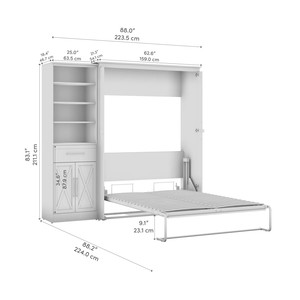 Wood Murphy Bed and Shelving <strong>Unit</strong> with Drawer and Doors - Product Image 6