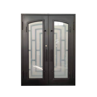Porte extérieure en fer forgé avec conception antivol pour les hôtels de villas d'entrée avant ou pour l'extérieur