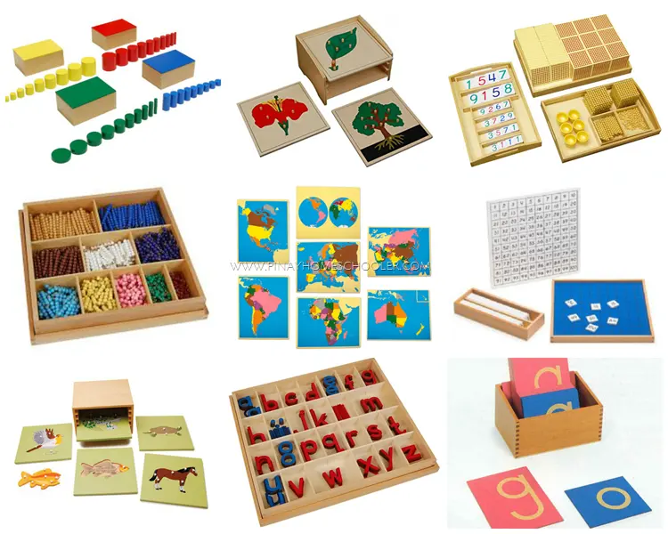 Conjunto de materiais infantil, conjunto de materiais montessori de madeira educacional para jardim de infância e pré-escolar brinquedos montessori