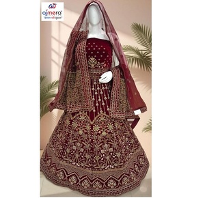 Fashion Bridal <b>Lehenga</b> for Women Wedding Party Ethnic Wear Stylish Modern Reversible Quick Dry All Seasons - Product Image 2