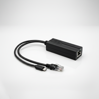 Divisor POE 48V/5V 2.4A/3.5A Micro USB 10/100/1000Mbps IEEE802.3af/at 15W para Hogar Inteligente, Cámara IP, Mini PC