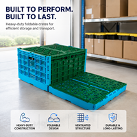Caisse en plastique pliable robuste et ventilée HUADING 600*500*340 mm pour le transport en vrac de légumes racineux