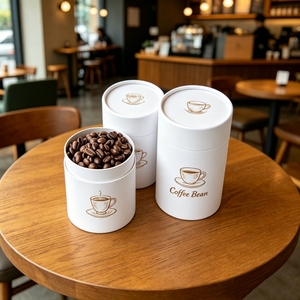 Boîte en tube de carton kraft recyclable imprimée sur mesure, emballage en cylindre de papier pour thé, tube en papier de qualité alimentaire pour grains de café - Product Image 4