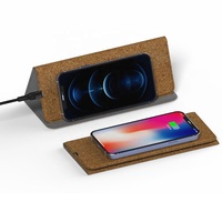 Chargeur sans fil pliable 3-en-1 Cork 5W avec support de téléphone et tapis de souris chargeur sans fil mince 10W pour table