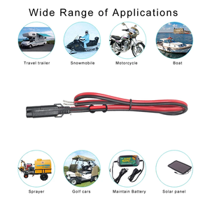 Hava koşullarına dayanıklı SAE 2 pinli hızlı bağlantı 12V bakır özlü güneş paneli güç kablosu 300mm uzunlukta - Product Image 3
