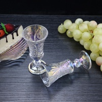 Cangkir Kaca Mini Korea Logo Kustom Murah Batang Soju Gelas Shot untuk Vodka Sake Minuman Keras dengan Batang Dekorasi