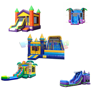 Château gonflable de saut d'obstacles pour enfants, château gonflable de fête, combo avec toboggan, vente en gros - Product Image 3