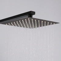 Ensemble de douche de pluie en laiton noir moderne de luxe système de douche chaude et froide en acier inoxydable à poignée unique