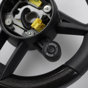 Volante Redondo Superior e Inferior de Fibra de Carbono con Empuñadura de Cuero Nappa y Perilla <span class=keywords><strong>SC</strong></span> Sin Levas para <span class=keywords><strong>Porsche</strong></span> <span class=keywords><strong>911</strong></span> 992 - Product Image 5