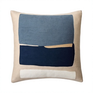 Bohemian Geometric <b>Throw</b> Pillow Square Wool Stitched Decorative Cushion Cover Non-Toxic Zipper Closure Removable Washable <b>Beige</b> - Product Image 1