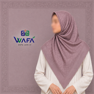 ผ้าพันคอสี่เหลี่ยมลายแจ็คการ์ดแบบเรียบง่าย Wafa ขนาด 110x110 ซม. ดีไซน์ลายกรอบ ผ้าเนื้อนุ่มคล้ายผ้าฝ้าย น้ำหนักเบา ระบายอากาศได้ดี - Product Image 5