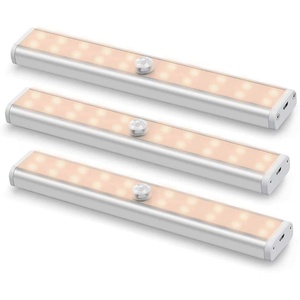 ไฟกลางคืนแบบไร้สาย EGH 20LED แสงวอร์มไวท์ ชาร์จผ่าน USB พร้อมเซ็นเซอร์ตรวจจับความเคลื่อนไหว PIR สำหรับตู้อลูมิเนียมทันสมัย เหมาะสำหรับห้องนั่งเล่น DIY - Product Image 1