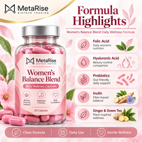 Capsules d'acide folique, d'acide hyaluronique et de probiotiques, marque privée OEM, complément nutritionnel pour la beauté et la digestion, 60 unités