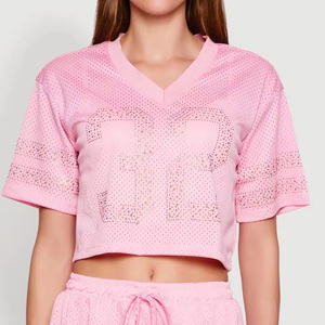 Camiseta Corta Personalizada de Moda para Bebés, Top de Entrenamiento, Jersey de Fútbol Americano Universitario, Jersey Corto de Malla para Fútbol Americano - Product Image 1