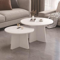 Table en bois pour la maison Table basse modulaire Table ronde multifonctionnelle en bois massif de salon Style nordique