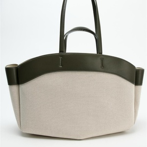 Thời trang mới nữ cầm tay Vai Tote túi công suất lớn mua sắm túi vải phong cách cổ điển zip đóng cửa - Product Image 2