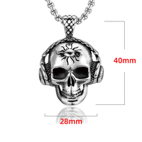 Écouteurs Vintage Hop Rock Punk Étanche en Acier Inoxydable, Collier Pendentif Bijou Tendance pour Hommes, Vente en Gros