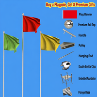 Kit de mât de drapeau commercial portable et étanche de 30 pieds en aluminium/acier inoxydable 304SS, télescopique, rotatif à 360 degrés, avec anneaux et corde