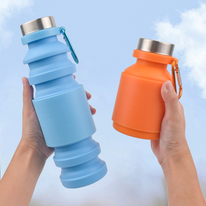 550ml BPA Free Silicone <b>Collapsible</b> <b>Water</b> <b>Bottle</b> Leakproof Reusable Eco-Friendly for Outdoor Sports Gym Camping Travel - Product Image 5