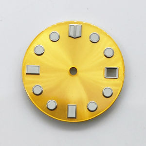 Esfera de reloj con movimiento NH35 personalizada, nuevo estilo, reloj de latón de 28,5mm, lados negros y verdes con combinación única de colores negros y verdes - Product Image 6