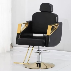 Silla de Barbería Moderna Syf con Respaldo Alto, Silla de Peluquería Hidráulica con Base Dorada para Salón de Belleza - Product Image 5