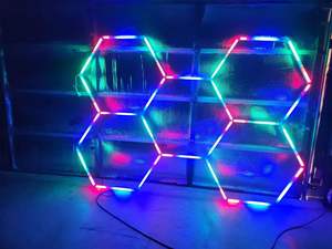 ETOP-Lampe de travail en nid d'abeille RVB, éclairage de <span class=keywords><strong>garage</strong></span> hexagonal, éclairage RVB pour entrepôt d'atelier de détail de voiture - Product Image 6