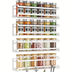 4 Pack Spice Rack Wall Mounted Spice Seasonings Organizer Spice Shelf Storage Holder for <b>Kitchen</b> <b>Pantry</b> Cabinet Spice Jars - Product Image 1
