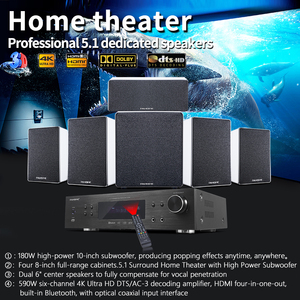 Système de haut-parleurs de cinéma maison 5.1 DTS 3D/4K Son surround avec fonctions <span class=keywords><strong>Blu</strong></span>-<span class=keywords><strong>ray</strong></span> USB Aux pour un usage domestique - Product Image 3