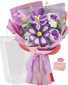 Regalos Elegantes 2026, Flores Tejidas a Crochet, Ramo de Rosas y Girasoles, Flores Hechas a Mano <span class=keywords><strong>para</strong></span> el Día de la <span class=keywords><strong>Madre</strong></span>, el Día del Padre y San Valentín - Product Image 5
