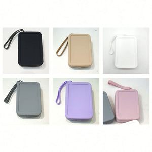 Trousse de Maquillage de Voyage en Silicone Violet, Petite Pochette Cosmétique Portable Étanche avec Fermeture Éclair, Portefeuille Court Unisexe pour Pinceaux - Product Image 4
